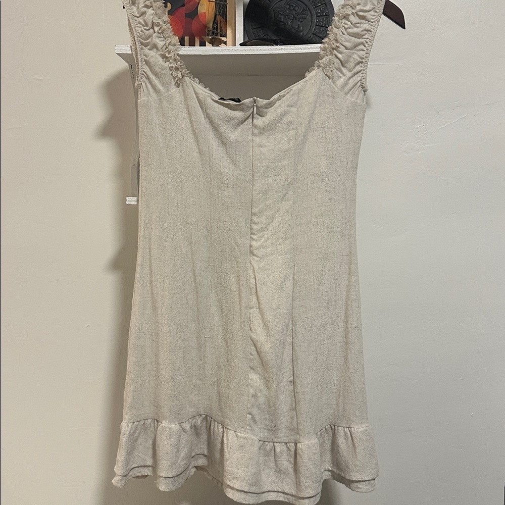 PacSun Ivory Ruffle Trim Mini Dress - Picture 4 of 7